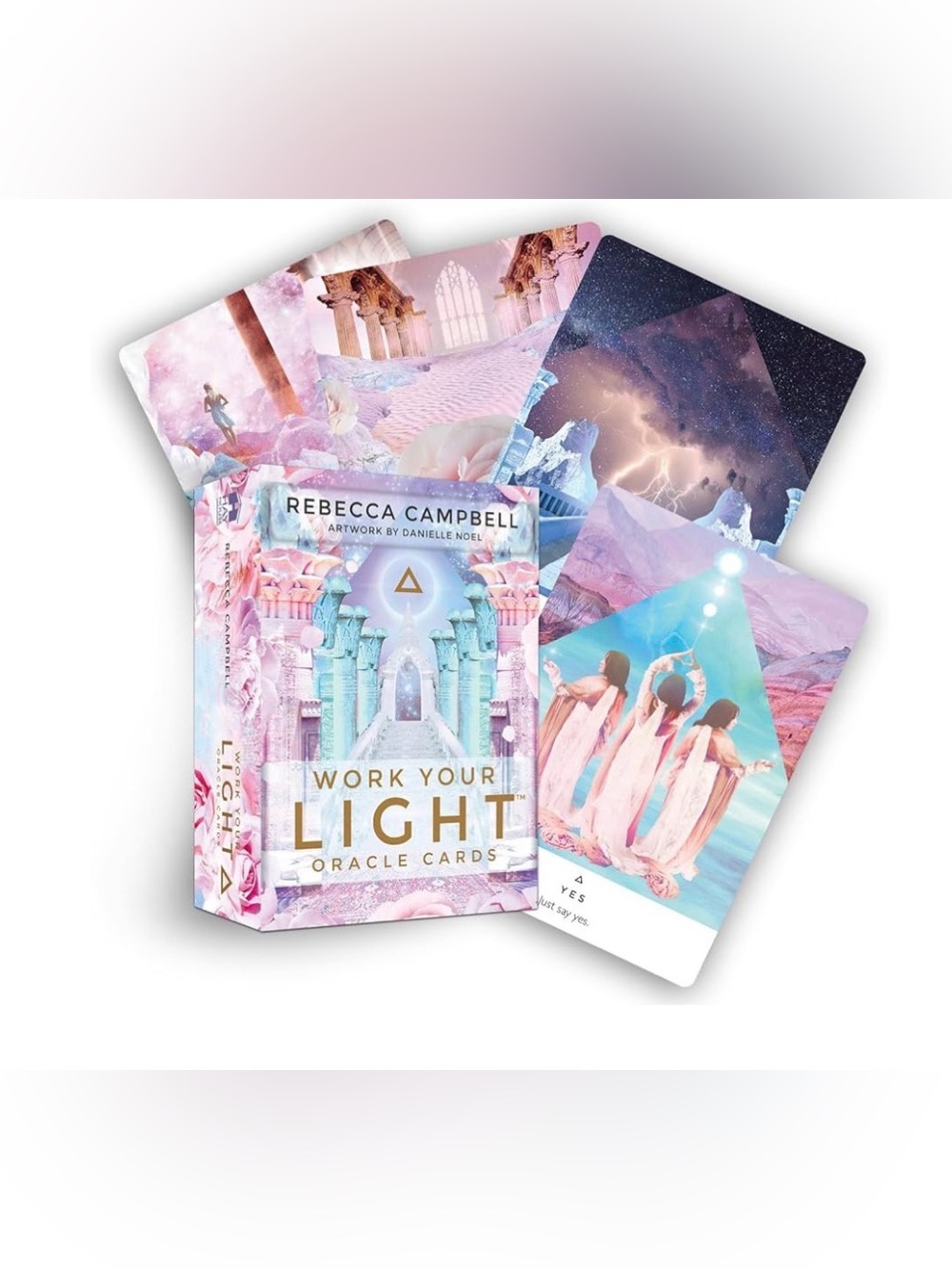 Rebecca Campbell "Work Your Light" Oracle Cards - Pastel Pink & Blue Artwork